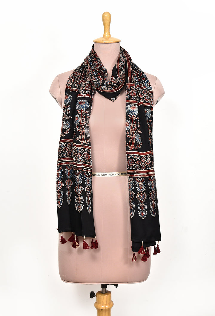 RUSALI : AJRAKH MODAL SILK STOLE