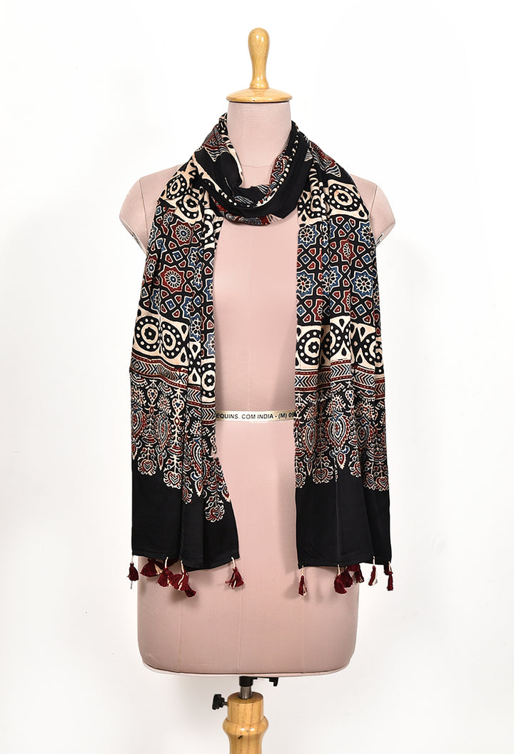 TABHILI : AJRAKH MODAL SILK STOLE