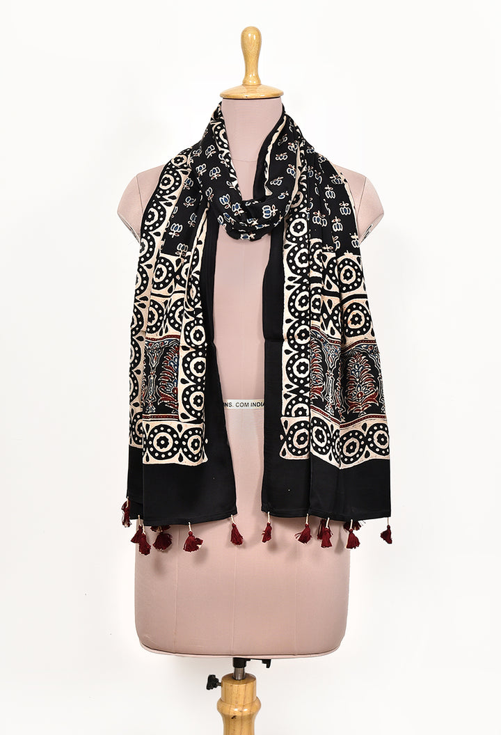 BHAMINI : AJRAKH MODAL SILK STOLE