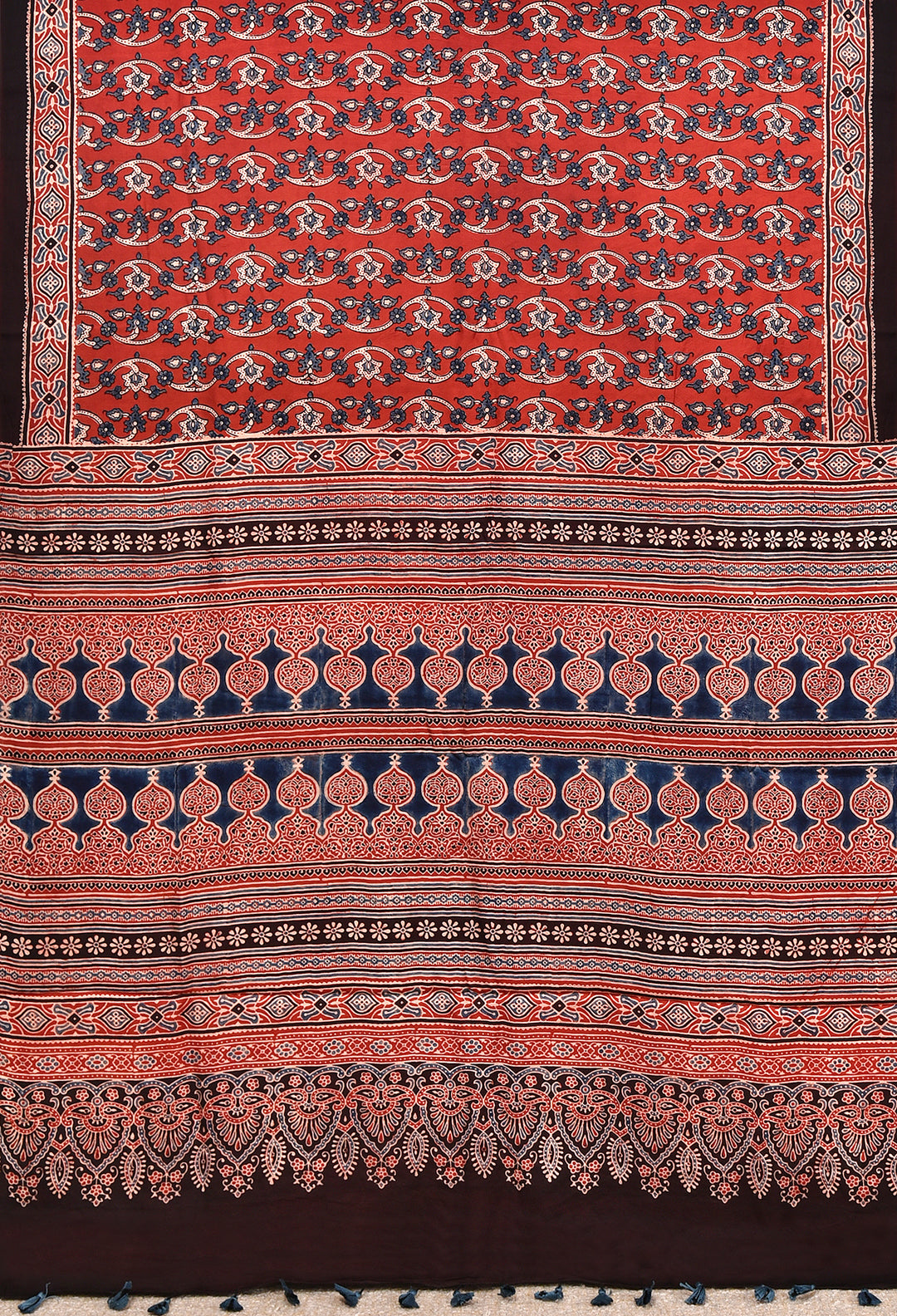 RAHBAR : AJRAKH HANDBLOCK MODAL SILK SAREE