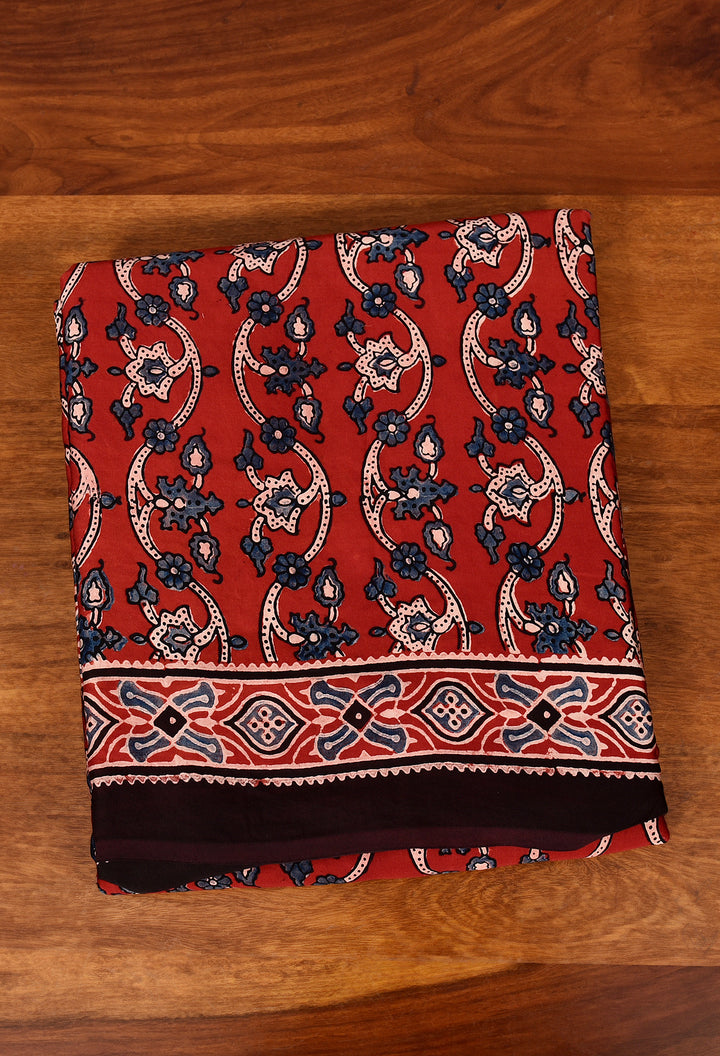 RAHBAR : AJRAKH HANDBLOCK MODAL SILK SAREE