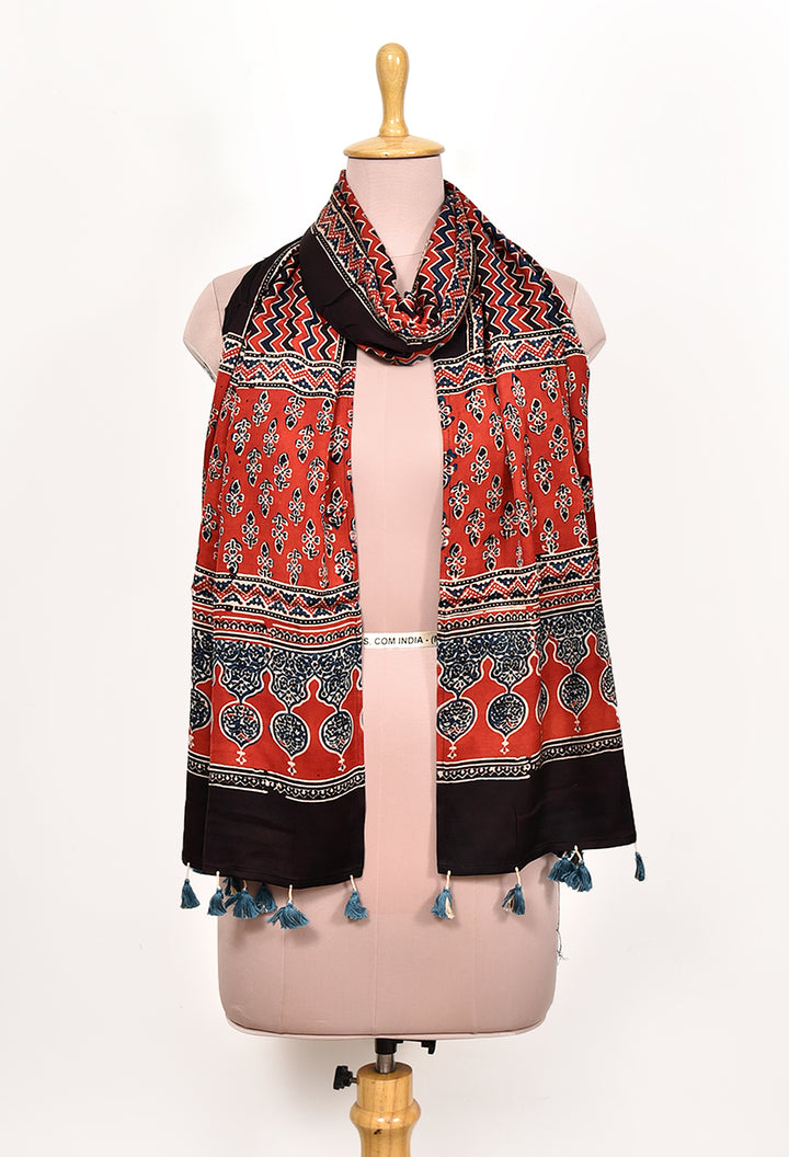 SINGHALI : AJRAKH MODAL SILK STOLE