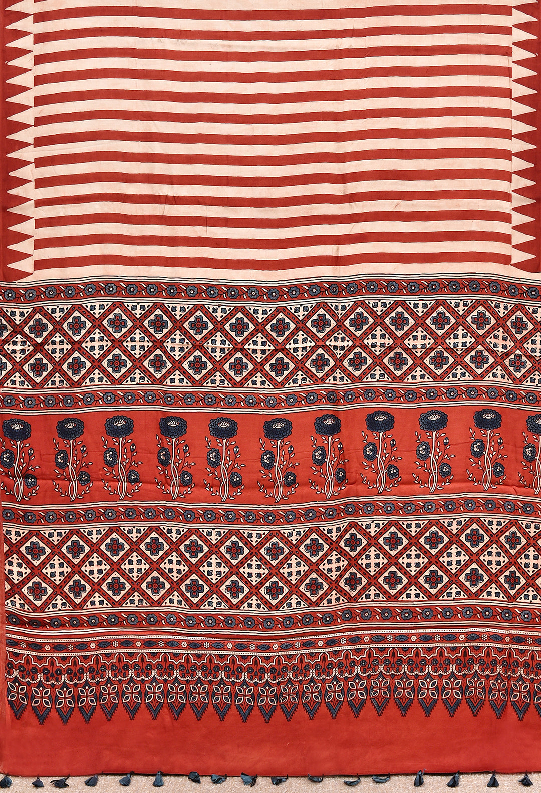 SURIKA : AJRAKH HANDBLOCK MODAL SILK SAREE