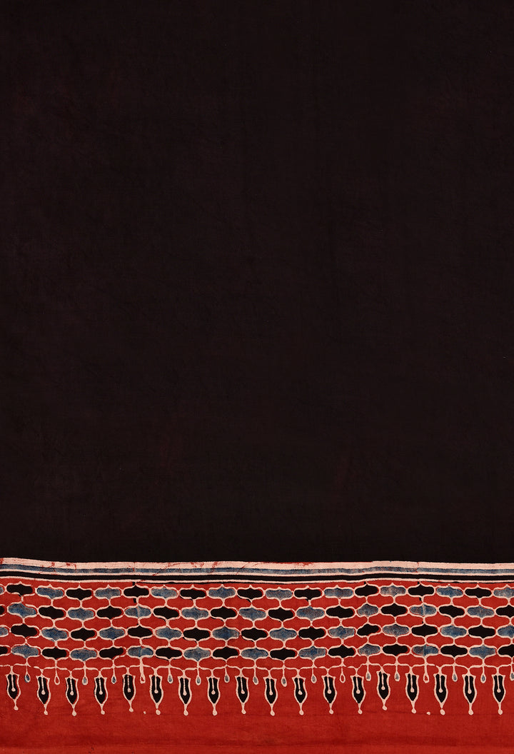 UJISHA : AJRAKH HANDBLOCK MODAL SILK SAREE