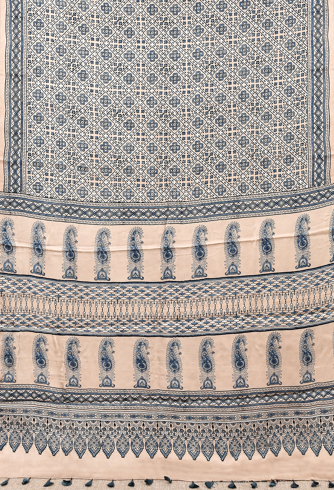 BAGIYA : AJRAKH HANDBLOCK MODAL SILK SAREE