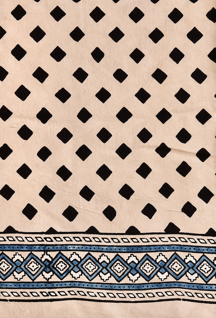 BAGIYA : AJRAKH HANDBLOCK MODAL SILK SAREE