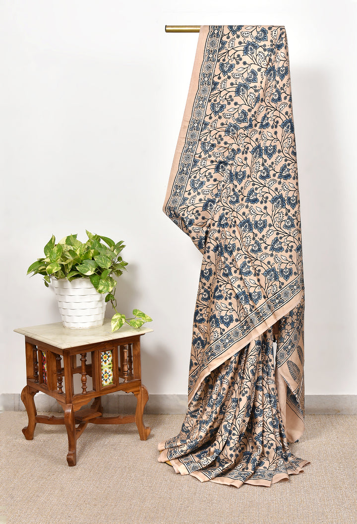 MANORIMA : AJRAKH HANDBLOCK MODAL SILK SAREE