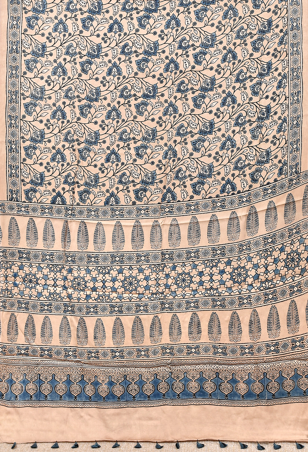 MANORIMA : AJRAKH HANDBLOCK MODAL SILK SAREE