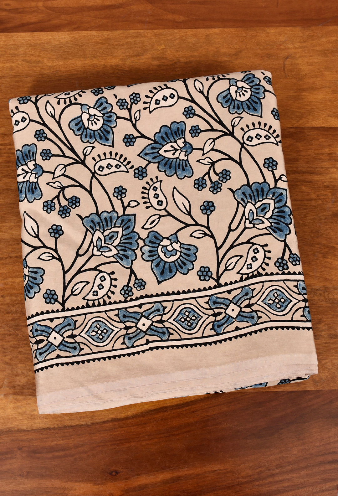 MANORIMA : AJRAKH HANDBLOCK MODAL SILK SAREE
