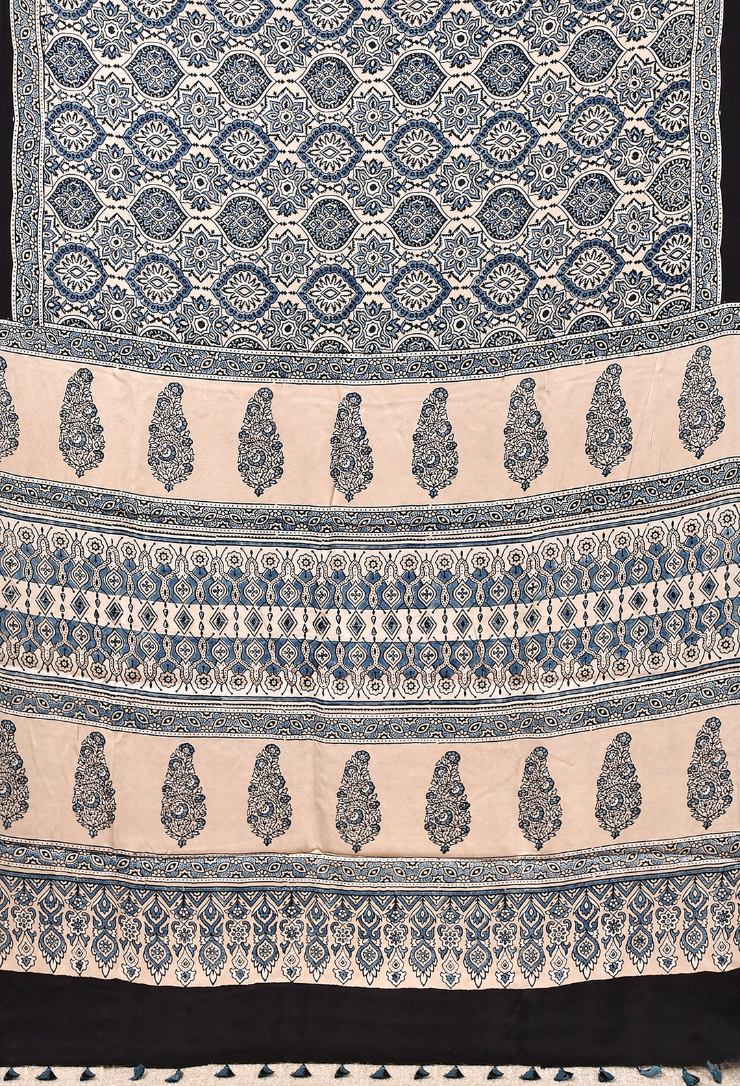 LEHAR : AJRAKH HANDBLOCK MODAL SILK SAREE