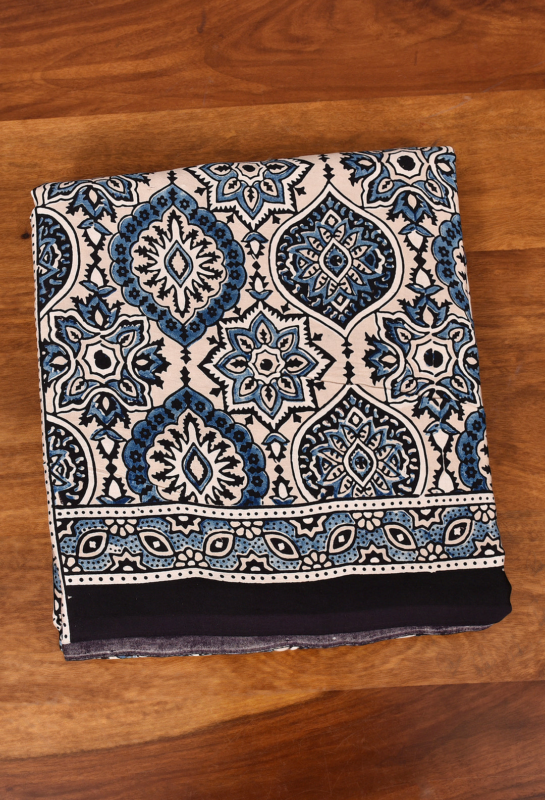 LEHAR : AJRAKH HANDBLOCK MODAL SILK SAREE
