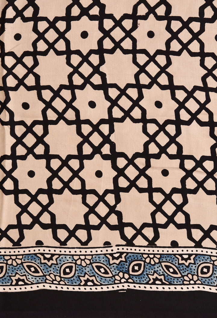 LEHAR : AJRAKH HANDBLOCK MODAL SILK SAREE