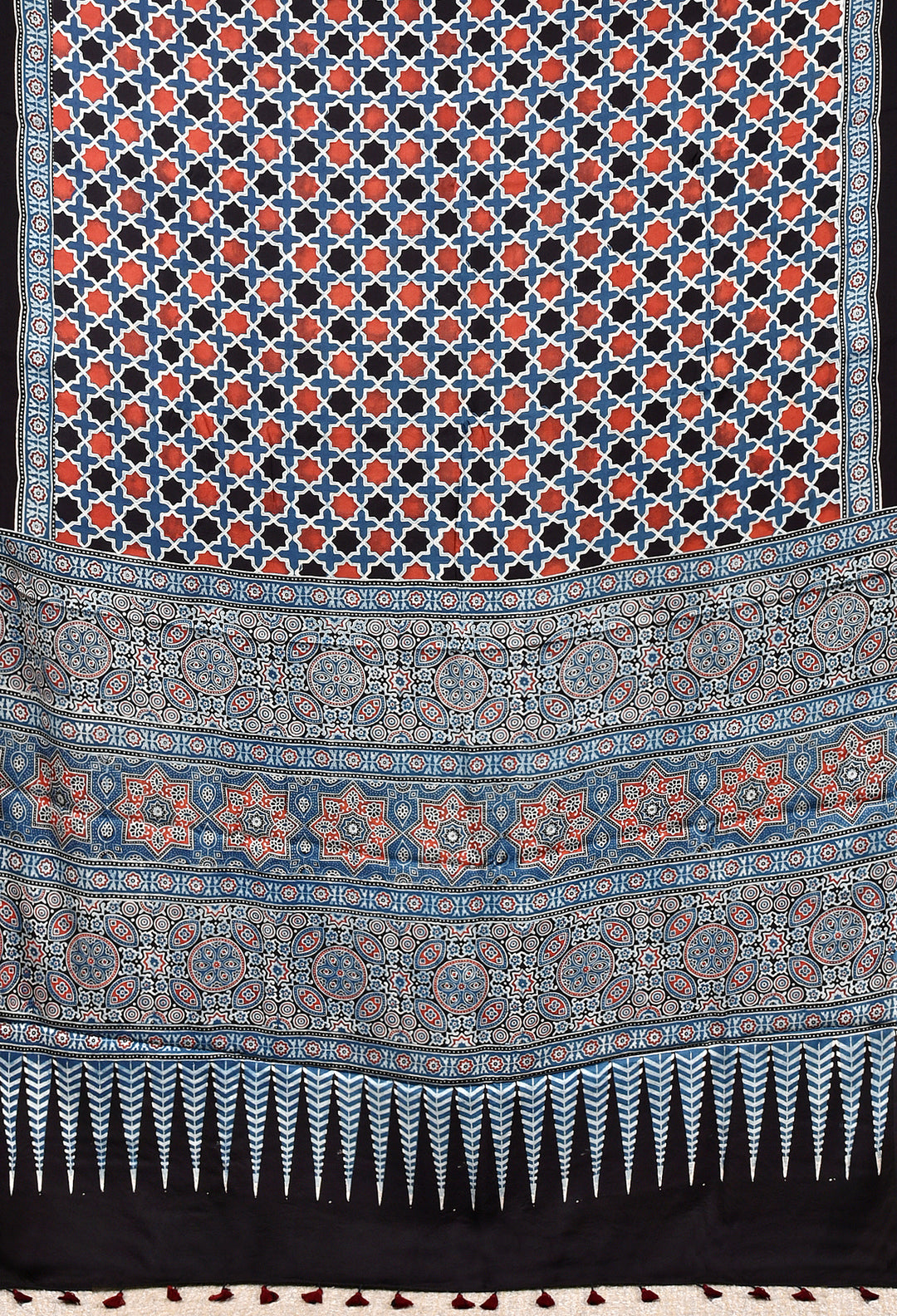 HIYANI : AJRAKH HANDBLOCK MODAL SILK SAREE
