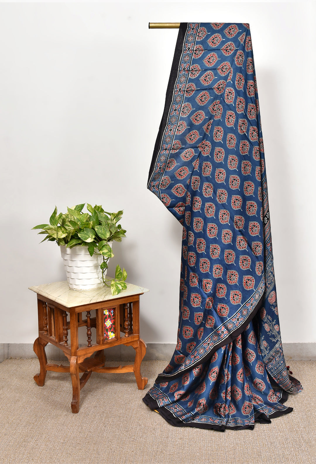 NILAM : AJRAKH HANDBLOCK MODAL SILK SAREE