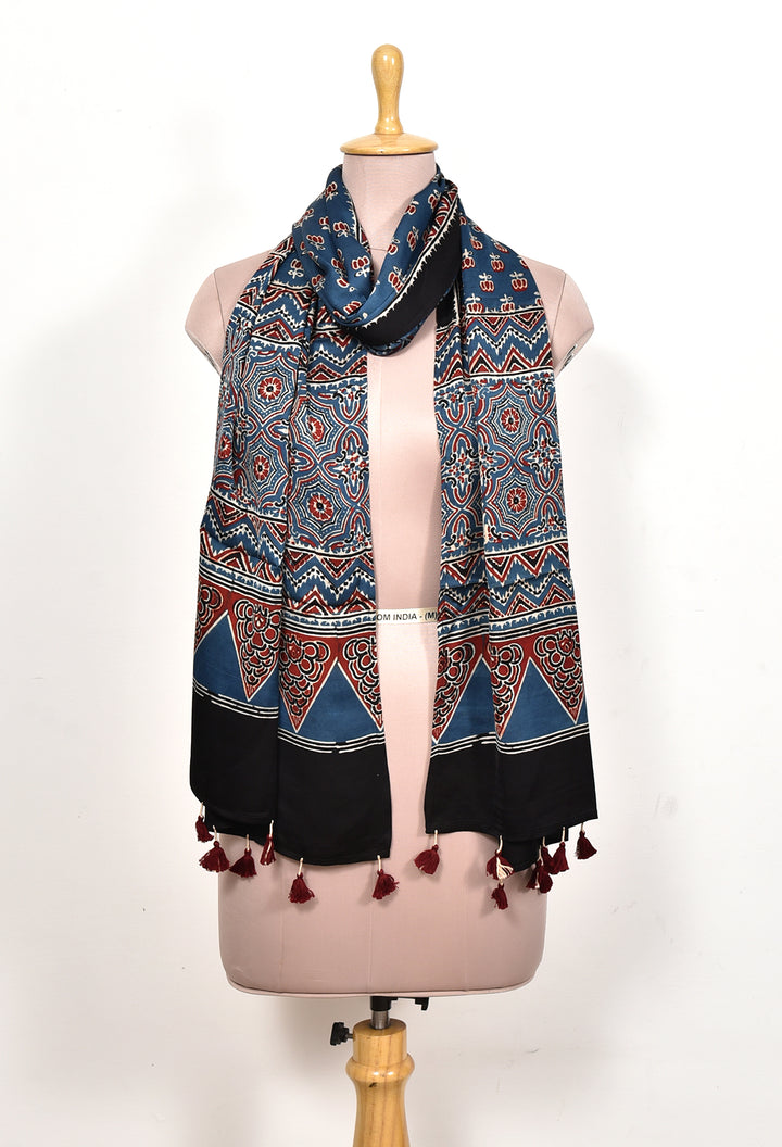 MINNU : AJRAKH MODAL SILK STOLE