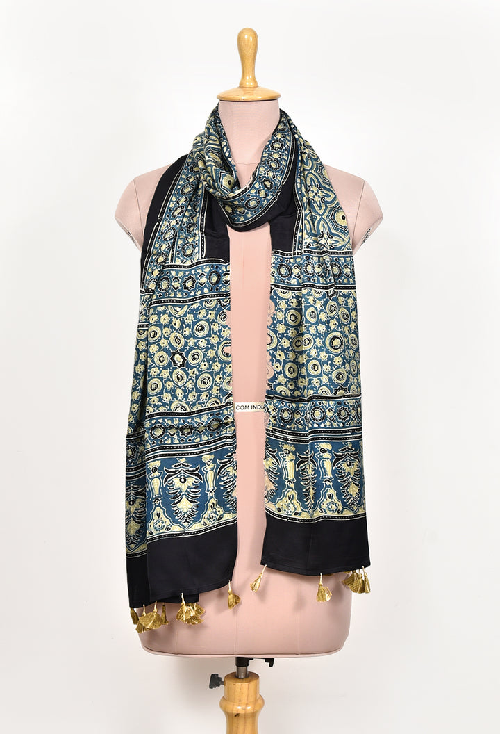 VRINDIMA : AJRAKH MODAL SILK STOLE
