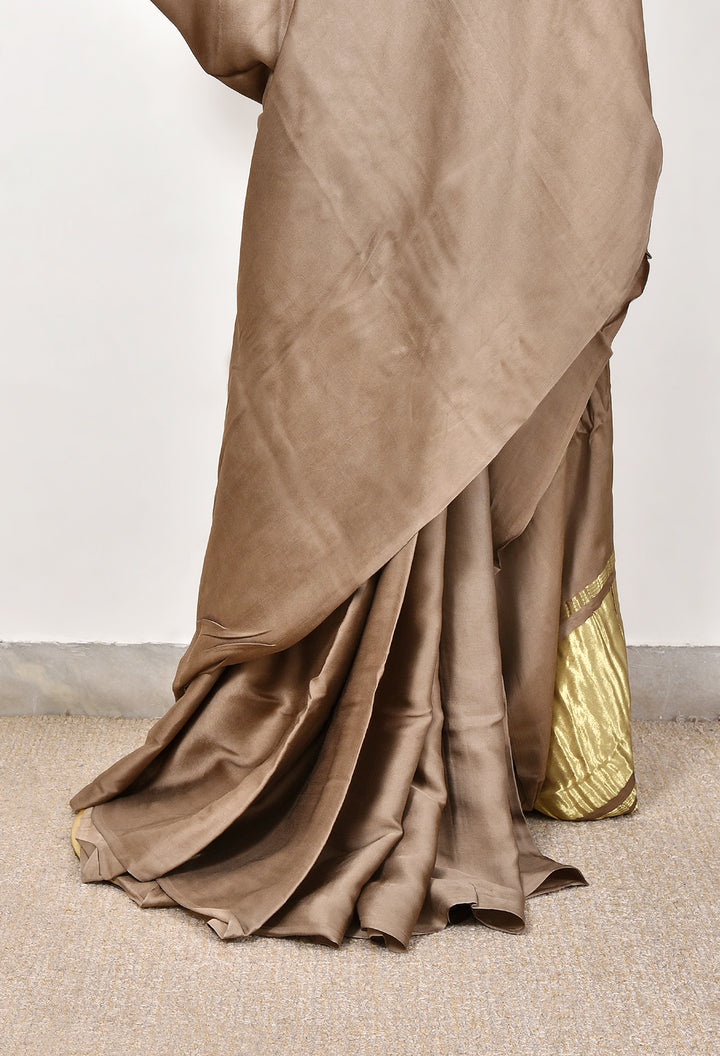 MITTI : PLAIN MODAL SILK SAREE WITH TISSUE PALLU