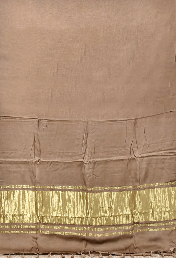MITTI : PLAIN MODAL SILK SAREE WITH TISSUE PALLU