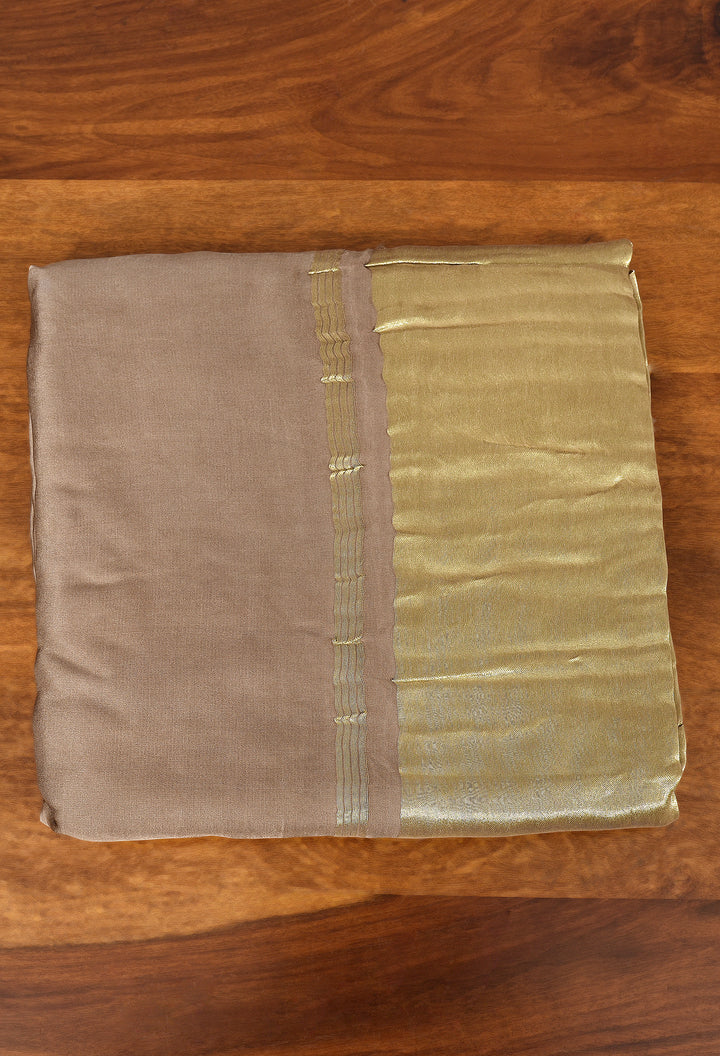 MITTI : PLAIN MODAL SILK SAREE WITH TISSUE PALLU