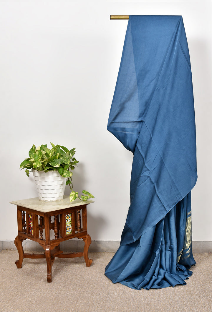 ASHNA  : PLAIN MODAL SILK SAREE WITH TISSUE PALLU