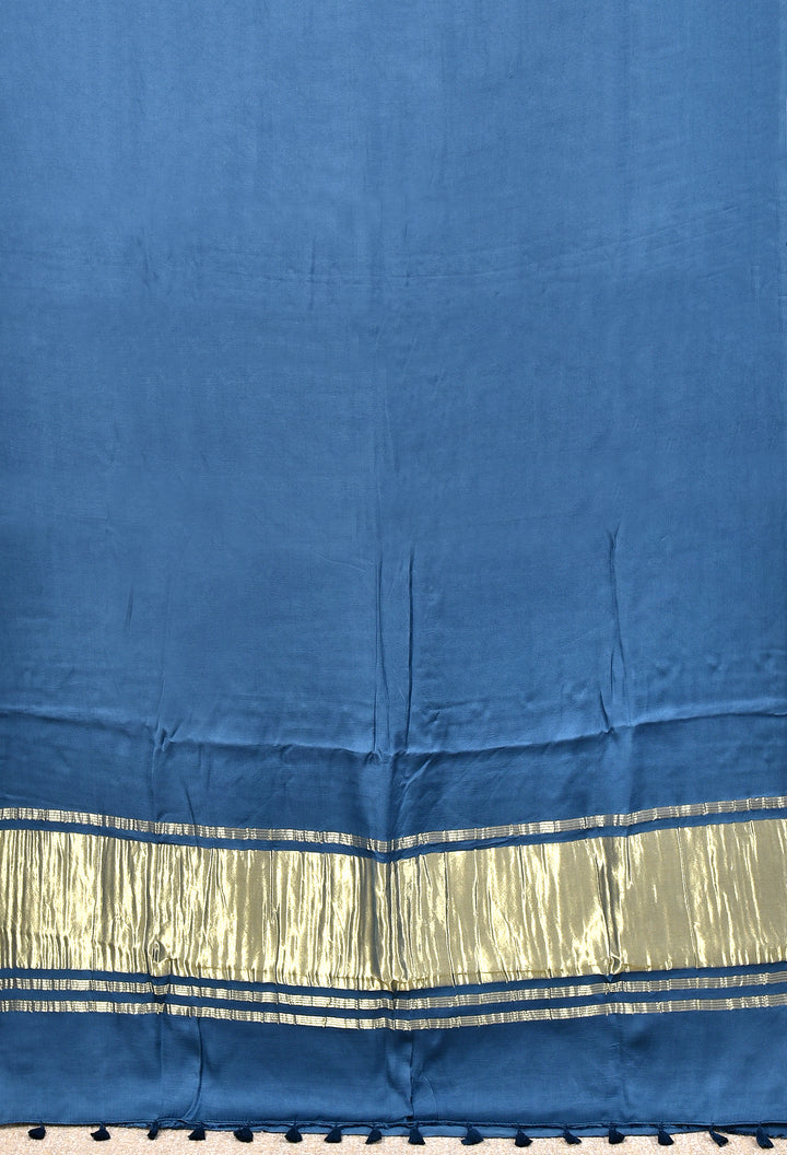 ASHNA  : PLAIN MODAL SILK SAREE WITH TISSUE PALLU