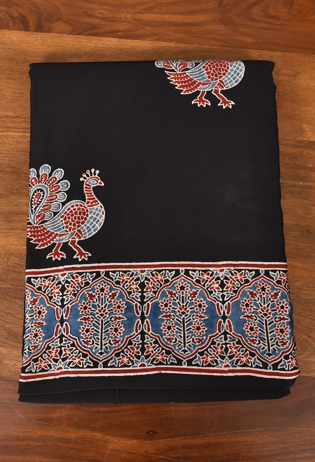 SOMYA : AJRAKH HANDBLOCK MODAL SILK SAREE