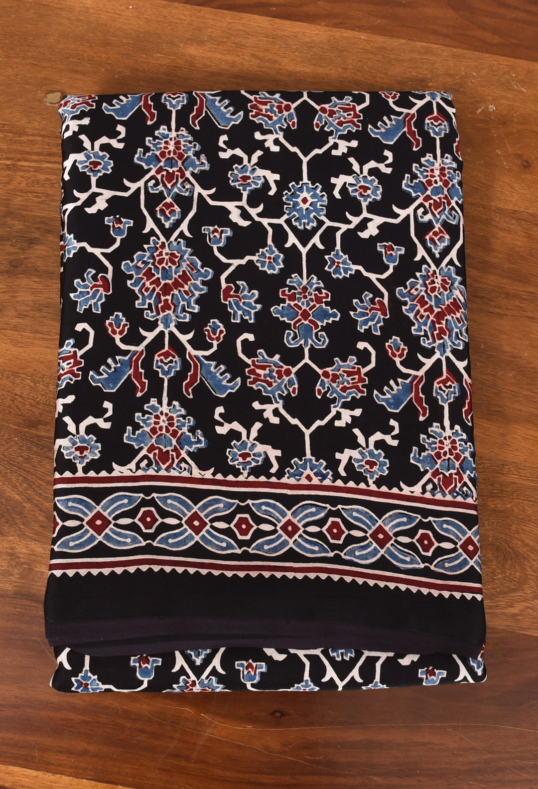 JENSIYA : AJRAKH HANDBLOCK MODAL SILK SAREE