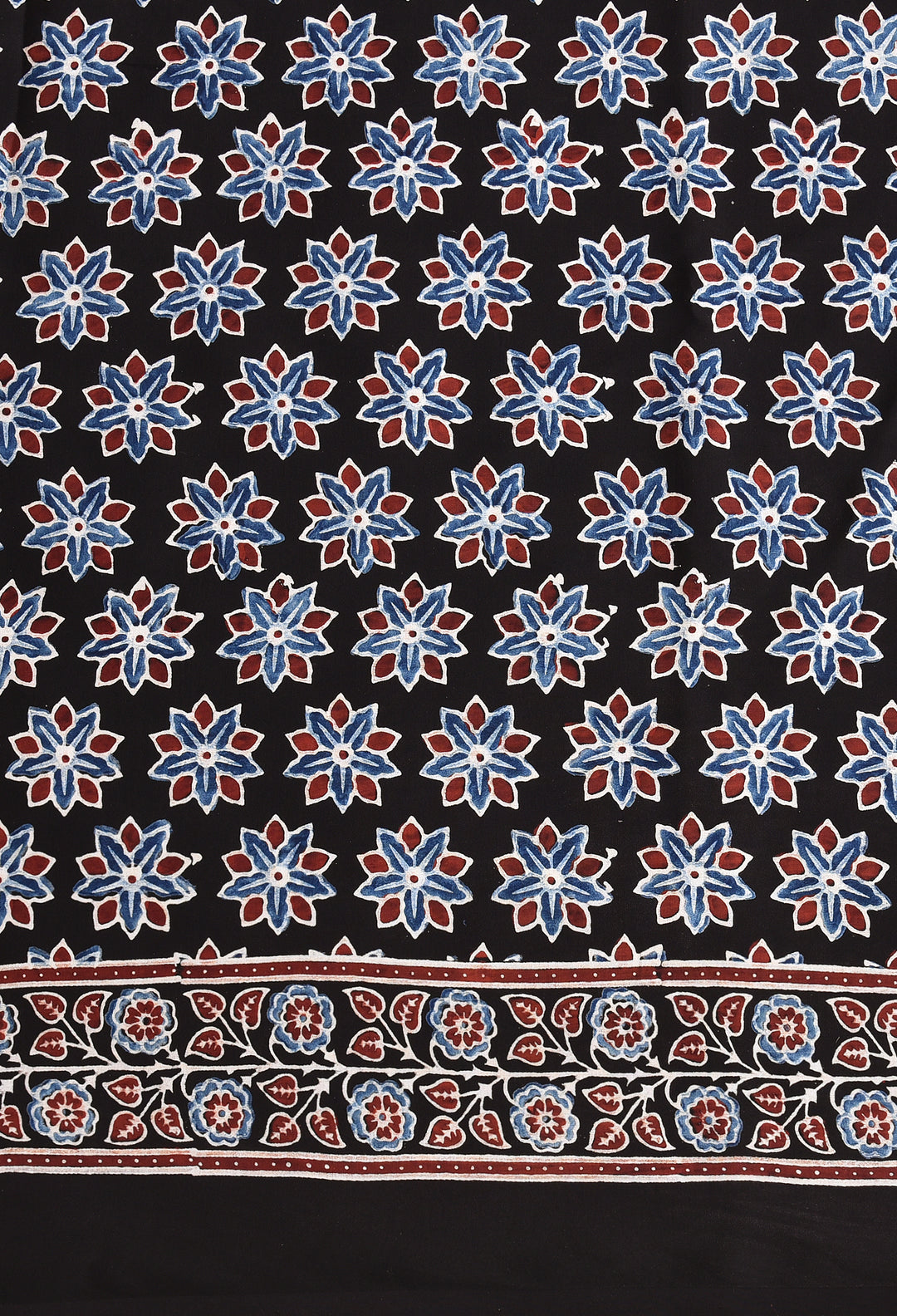 TRIYA : AJRAKH HANDBLOCK MODAL SILK SAREE