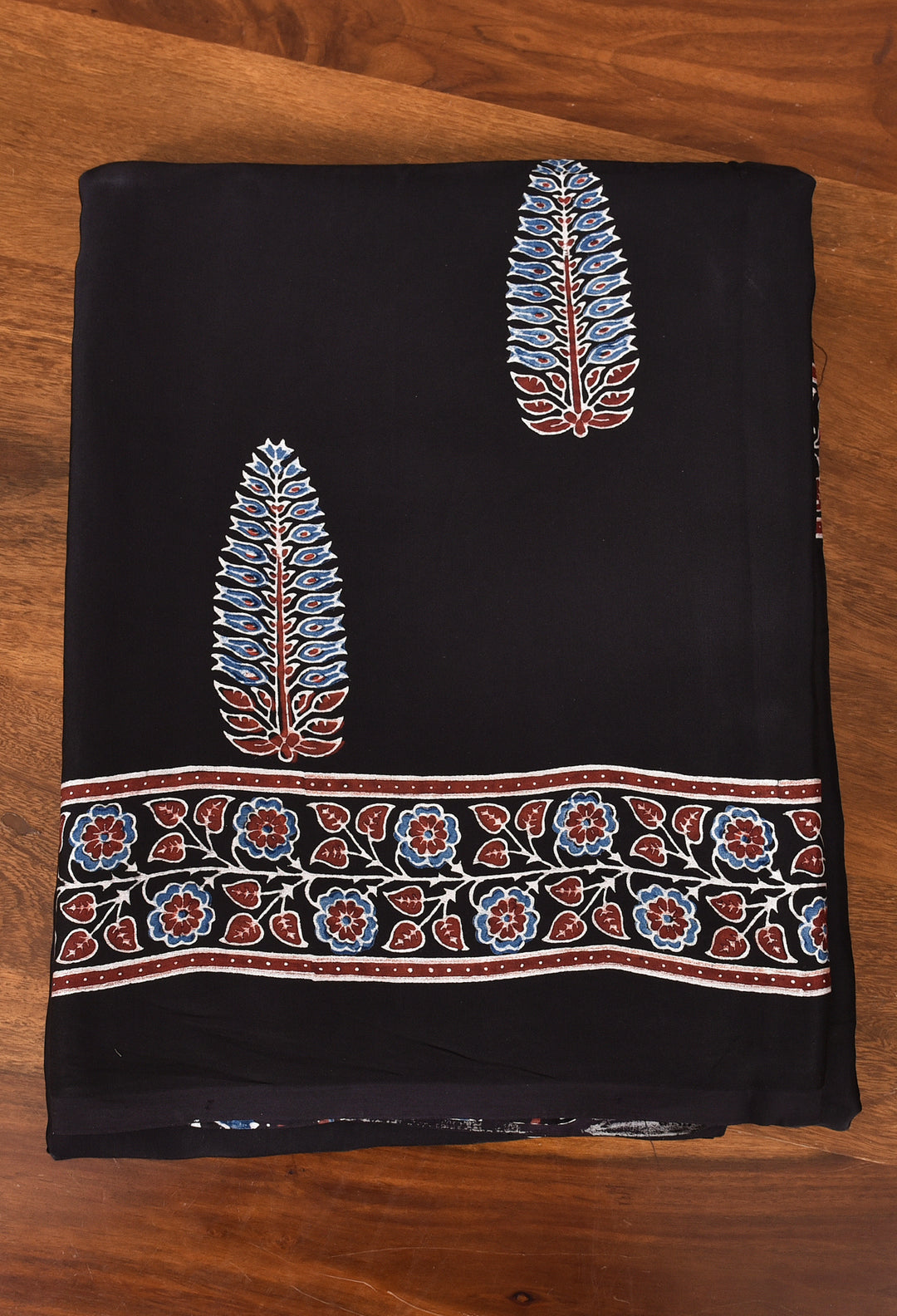 TULIKA : AJRAKH HANDBLOCK MODAL SILK SAREE