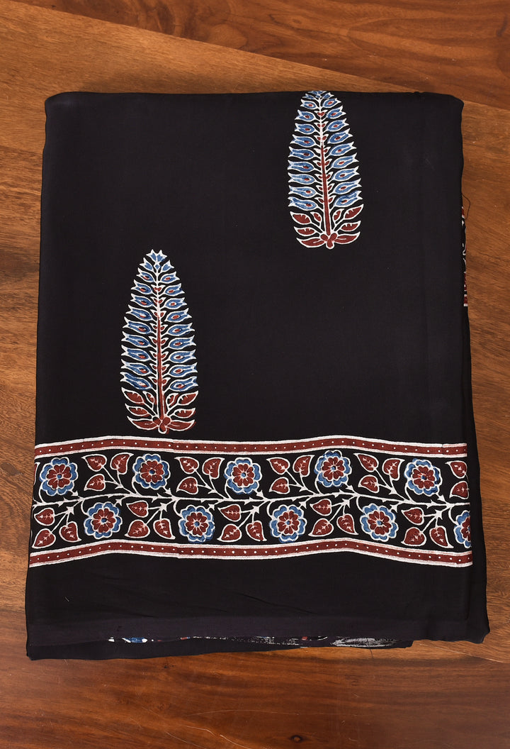 TULIKA : AJRAKH HANDBLOCK MODAL SILK SAREE