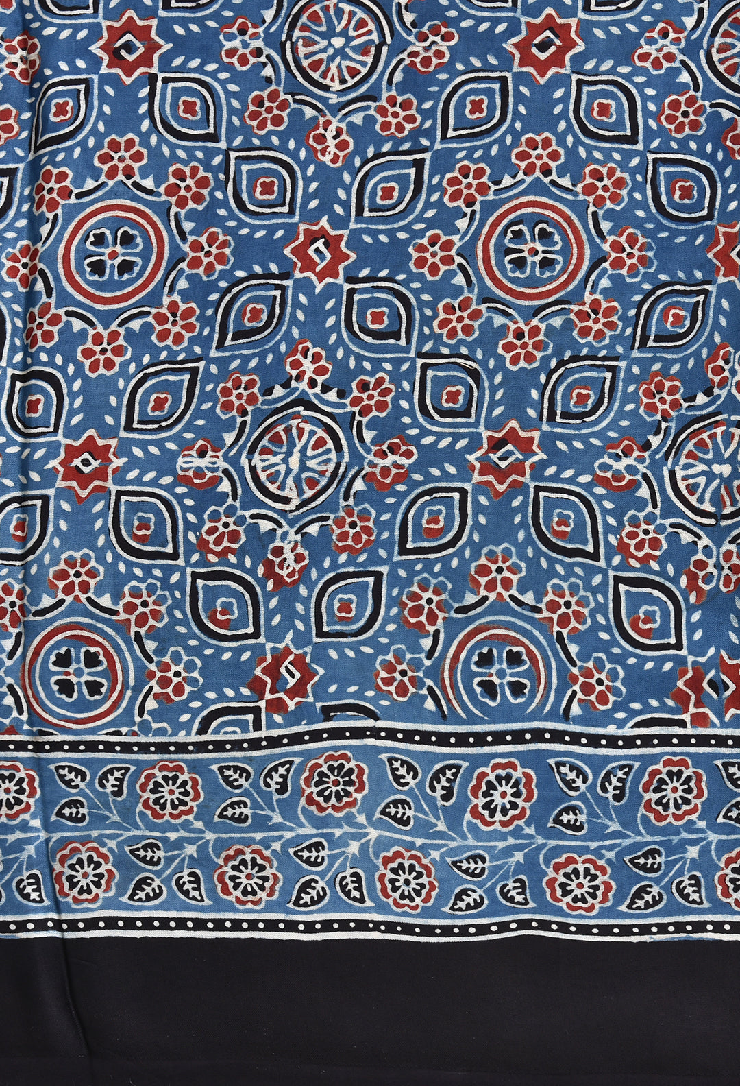 RIVABA : AJRAKH HANDBLOCK MODAL SILK SAREE