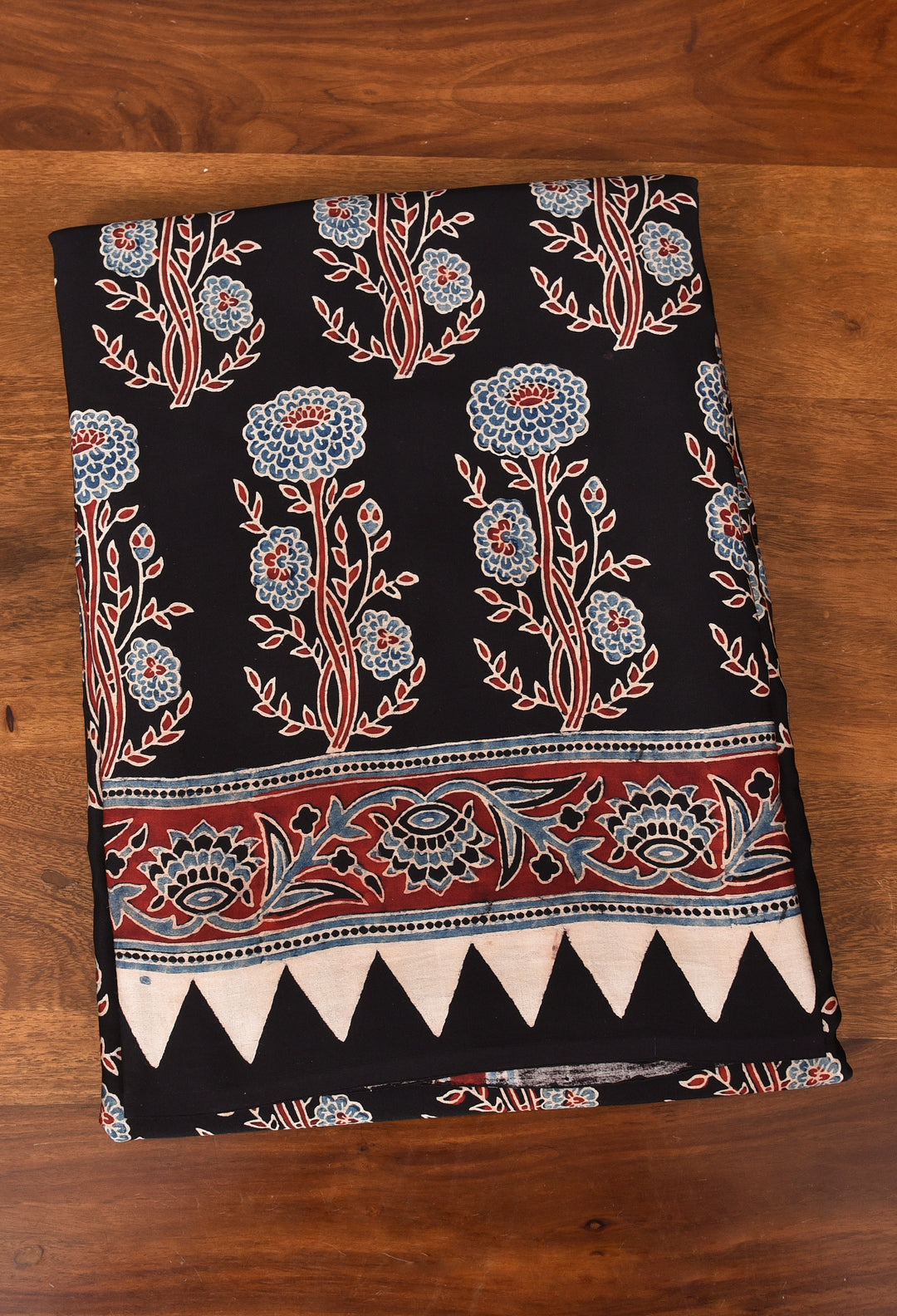 JULIE : AJRAKH HANDBLOCK MODAL SILK SAREE