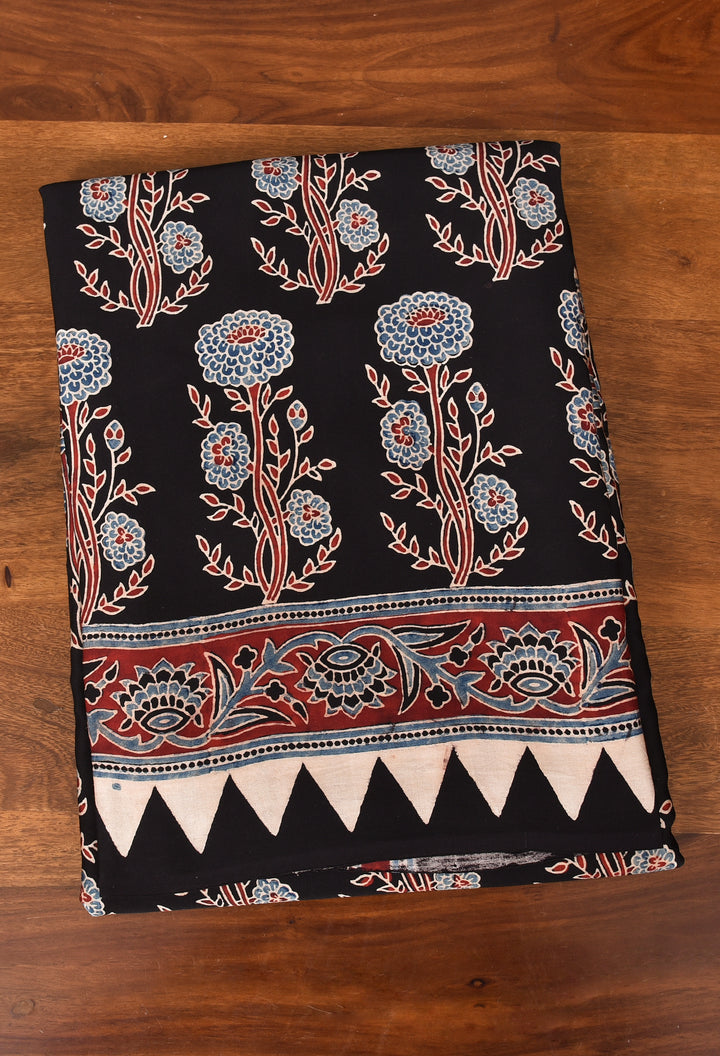 JULIE : AJRAKH HANDBLOCK MODAL SILK SAREE