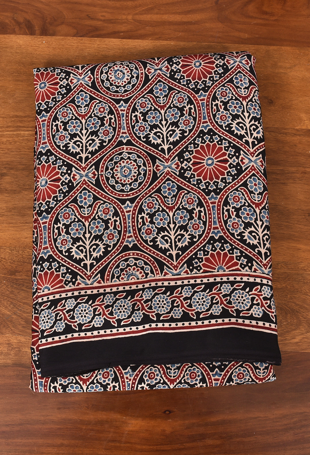 KARMYA : AJRAKH HANDBLOCK MODAL SILK SAREE