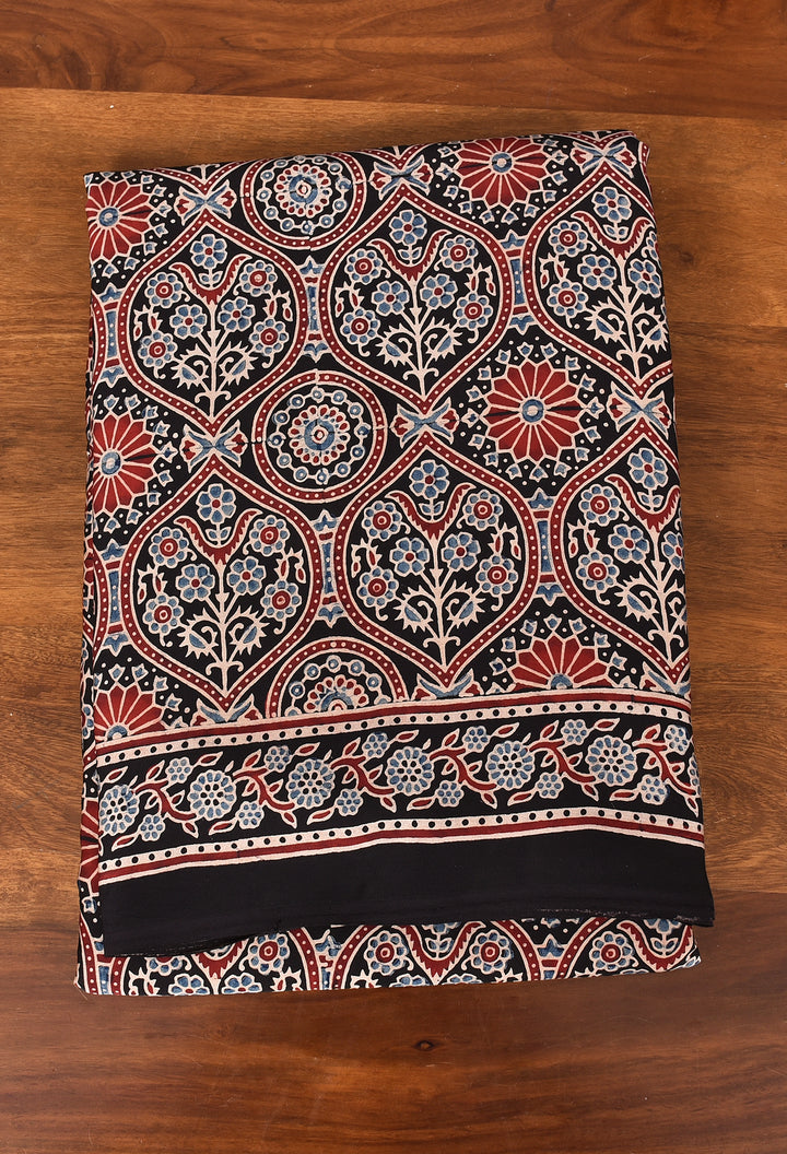 KARMYA : AJRAKH HANDBLOCK MODAL SILK SAREE