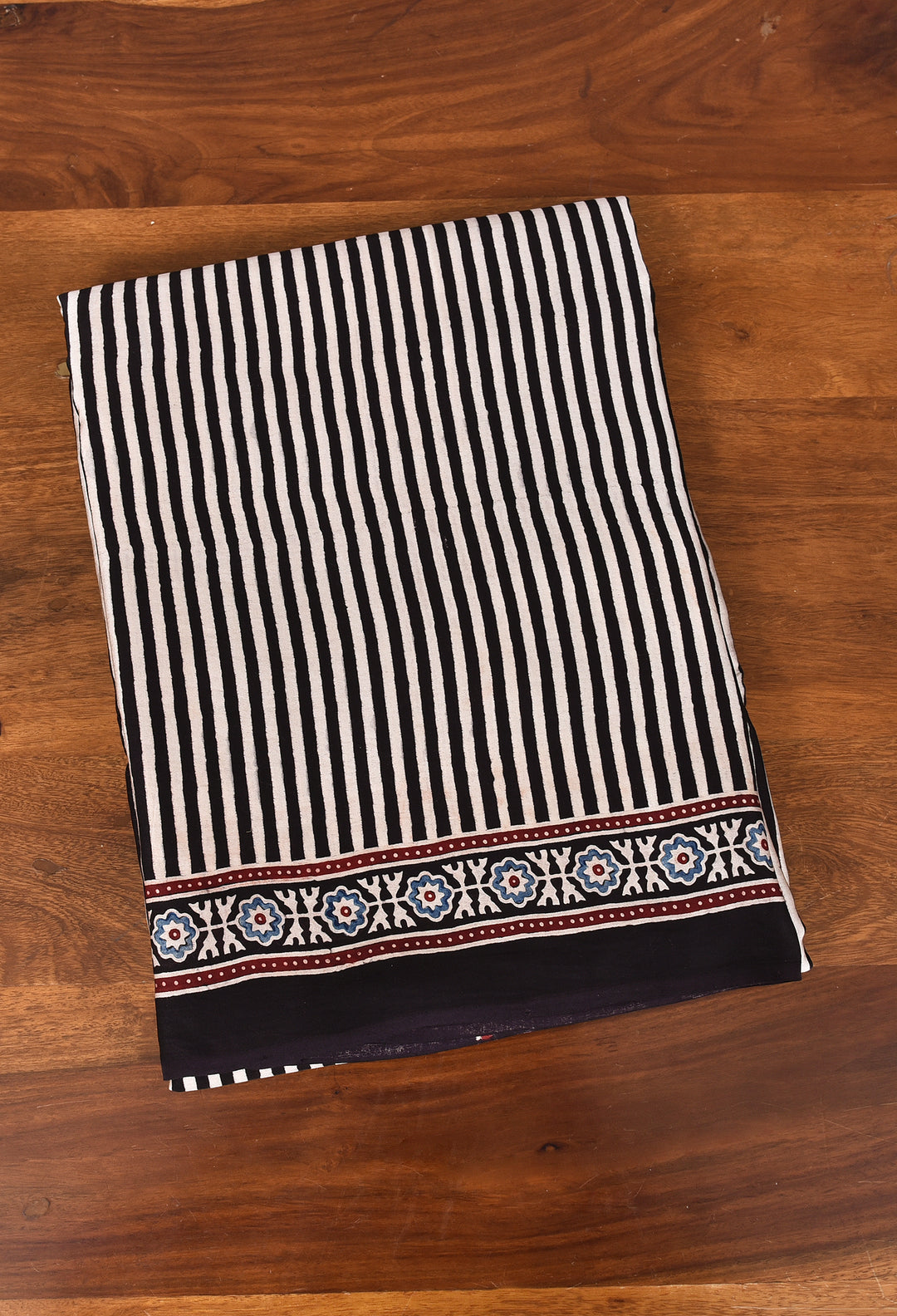 IMLI : AJRAKH HANDBLOCK MODAL SILK SAREE