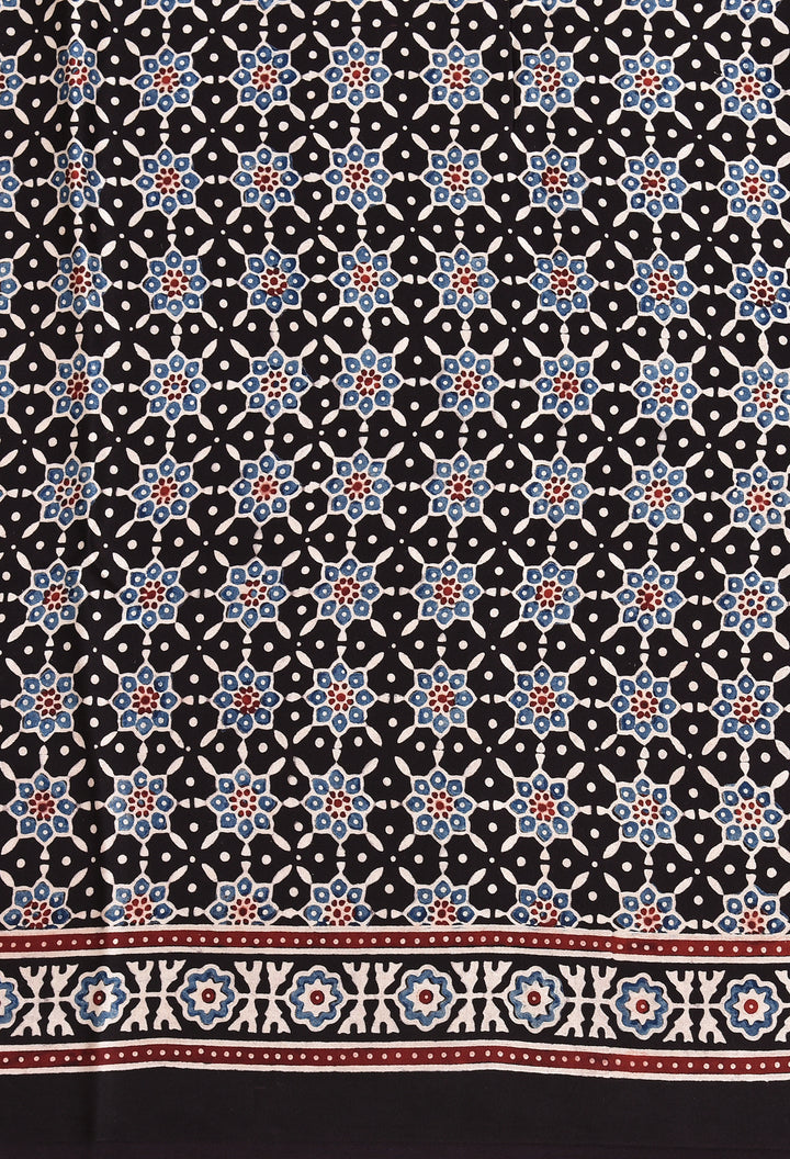 IMLI : AJRAKH HANDBLOCK MODAL SILK SAREE