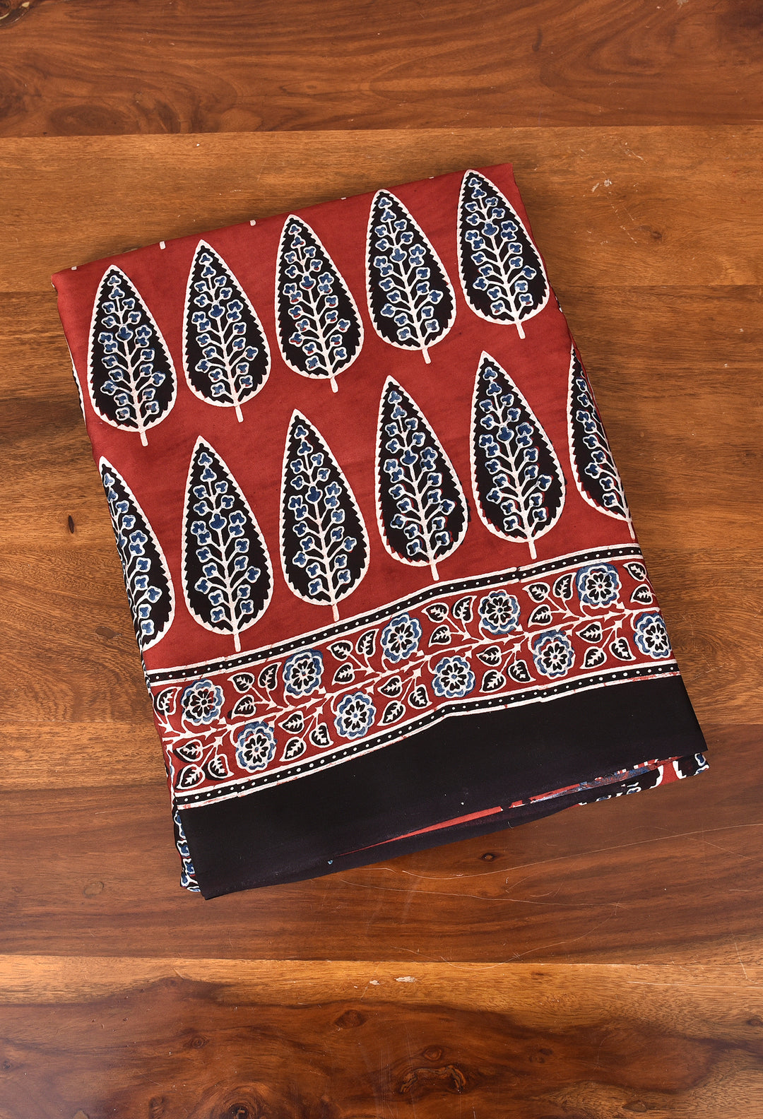 GOLMA : AJRAKH HANDBLOCK MODAL SILK SAREE