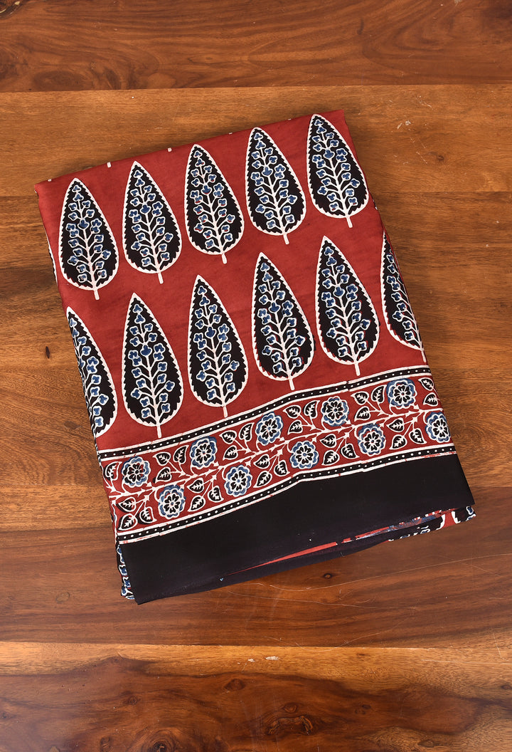GOLMA : AJRAKH HANDBLOCK MODAL SILK SAREE