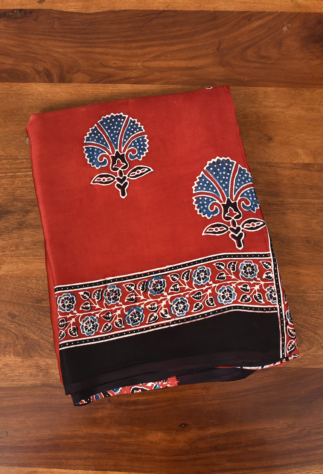 SUSHMITA : AJRAKH HANDBLOCK MODAL SILK SAREE