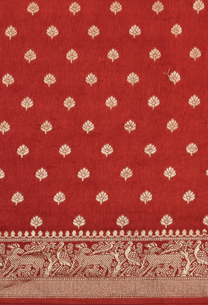 NUMALI : AJRAKH DOLA SILK SAREE WITH NAKSHI ZARI PALLU