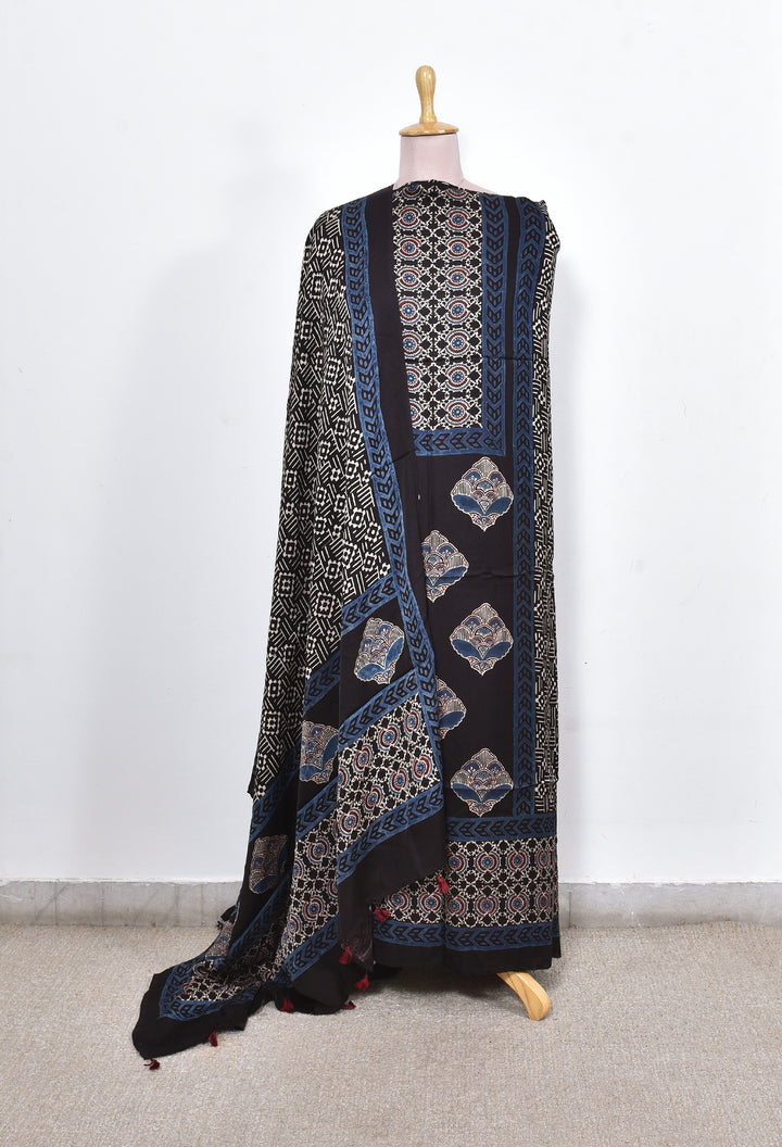 DIVYATA : AJRAKH HAND BLOCK MODAL SILK 2 PIECE SUIT