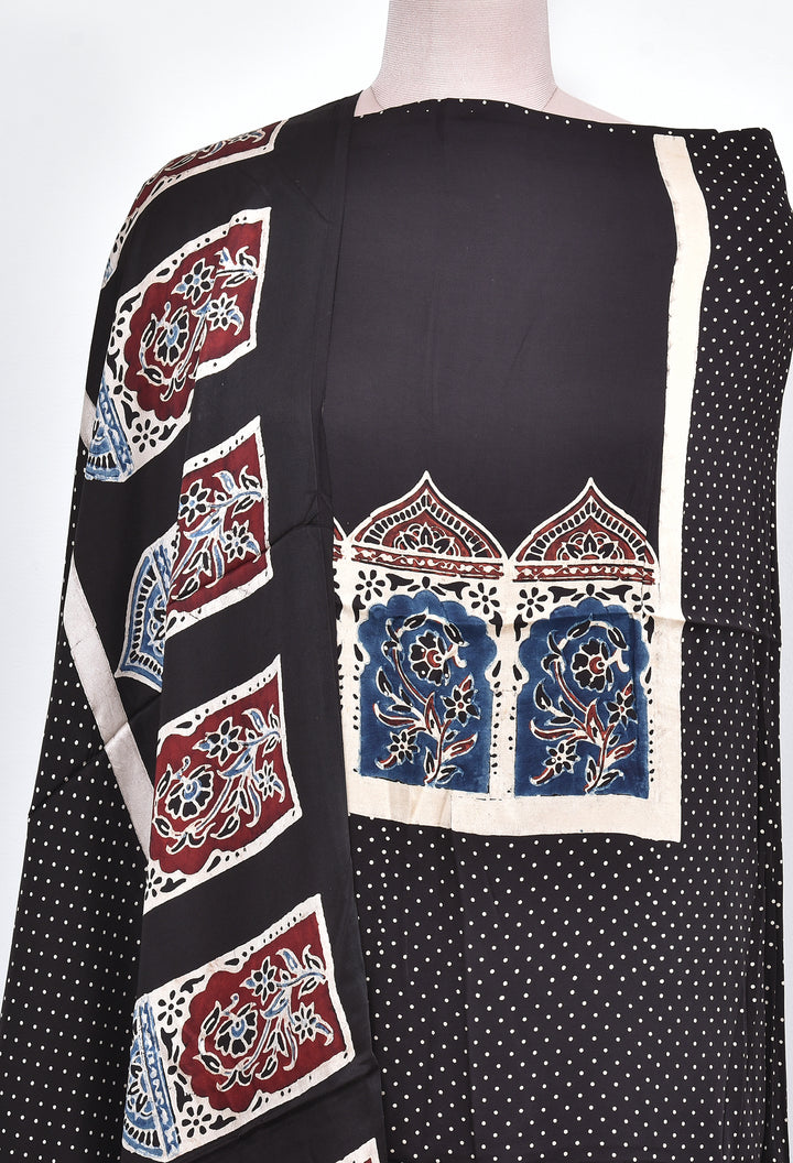 SHIKHA : AJRAKH HAND BLOCK MODAL SILK 2 PIECE SUIT