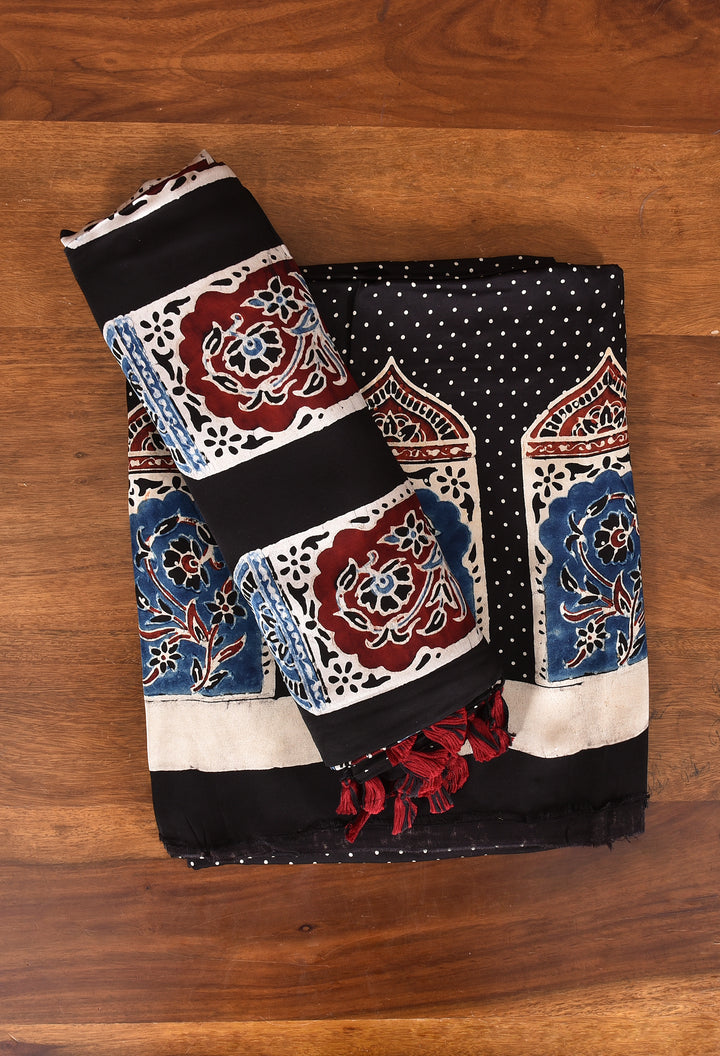 SHIKHA : AJRAKH HAND BLOCK MODAL SILK 2 PIECE SUIT