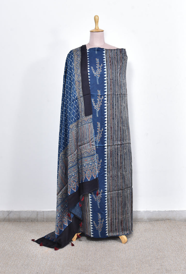 PANKITA : AJRAKH HAND BLOCK MODAL SILK 2 PIECE SUIT