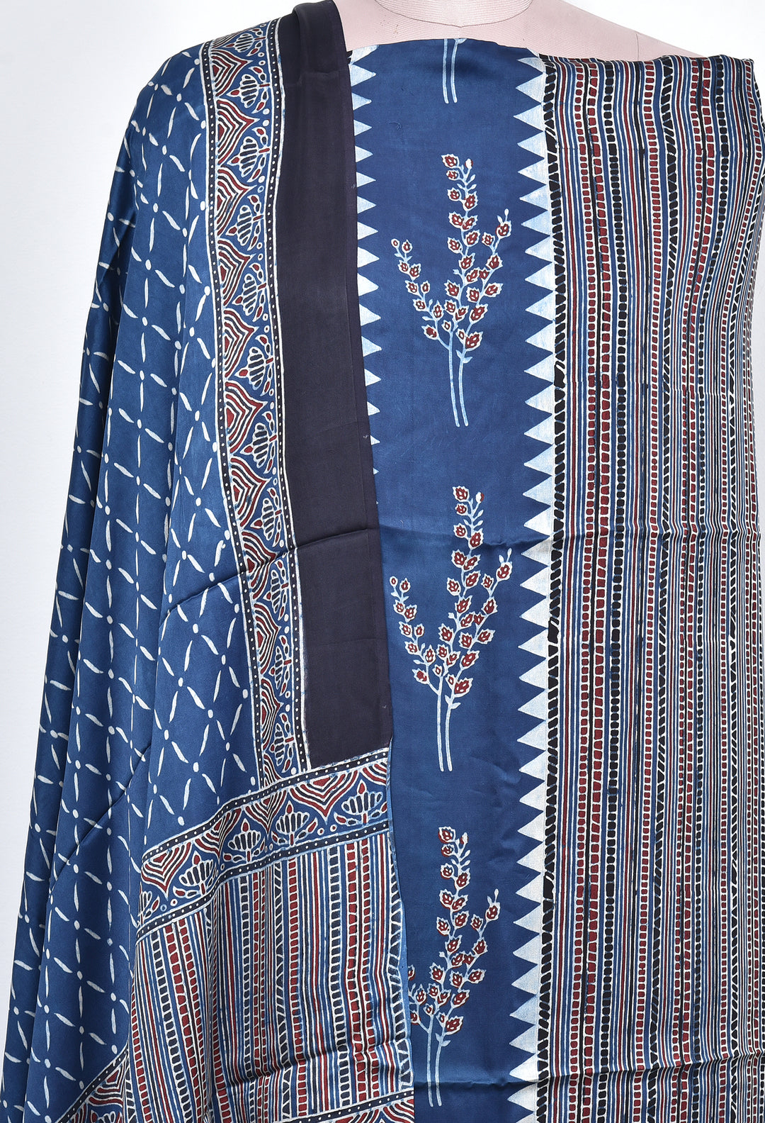 PANKITA : AJRAKH HAND BLOCK MODAL SILK 2 PIECE SUIT