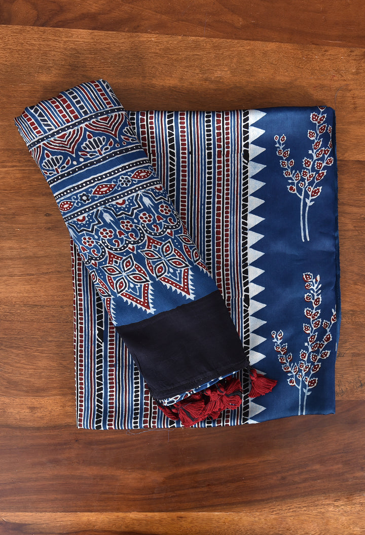 PANKITA : AJRAKH HAND BLOCK MODAL SILK 2 PIECE SUIT