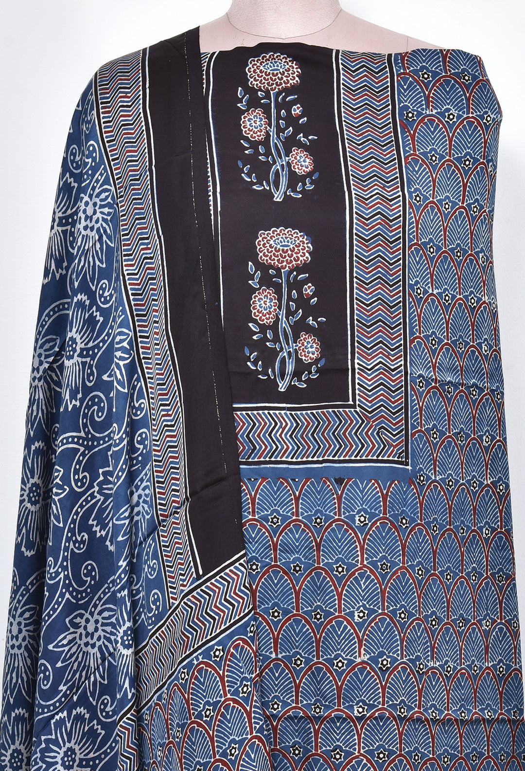 MANYA : AJRAKH HAND BLOCK MODAL SILK 2 PIECE SUIT