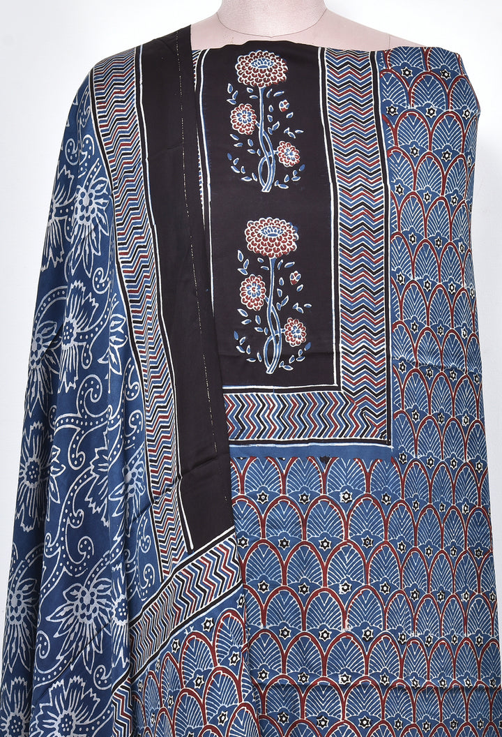 MANYA : AJRAKH HAND BLOCK MODAL SILK 2 PIECE SUIT