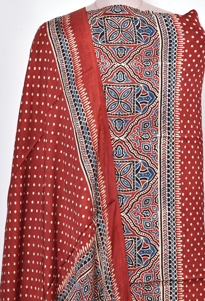ANVI : AJRAKH HAND BLOCK MODAL SILK 2 PIECE SUIT